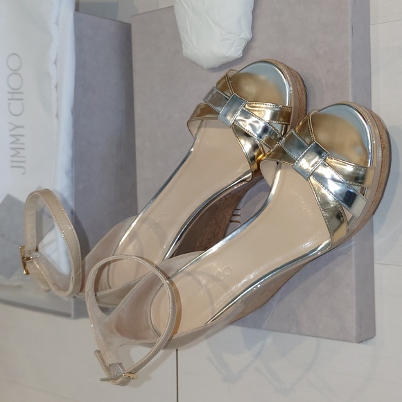 Jimmy Choo espadrille sandal mixed metallic sz 36 - Picture 10 of 11
